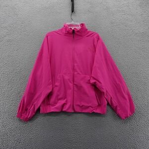 Adidas ZNE‎ Woven Track Jacket M Pink Womens UPF50 Athletic Sportswear NEW $110